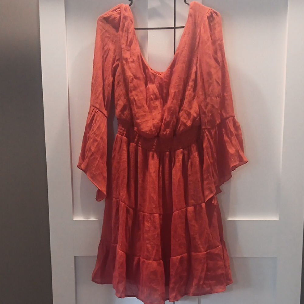 Elegant Orange Midi Dress